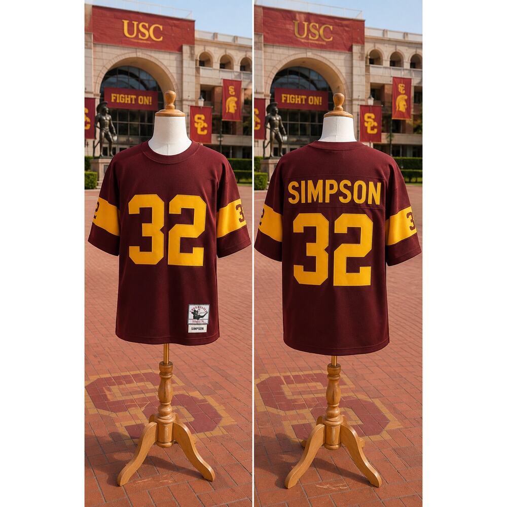 Mitchell & Ness OJ Simpson USC Trojans Throwback Jersey 3XL Size 54